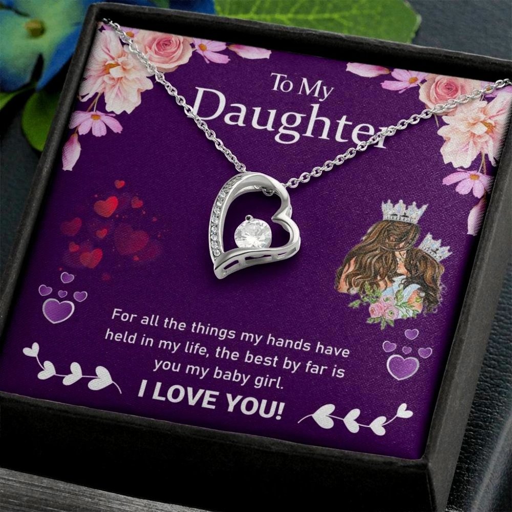 To My Daughter Forever Love Necklace Free Shipping
